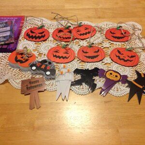 Halloween bundle, Pumpkin Ornaments, Cupcake toppers, Halloween Game